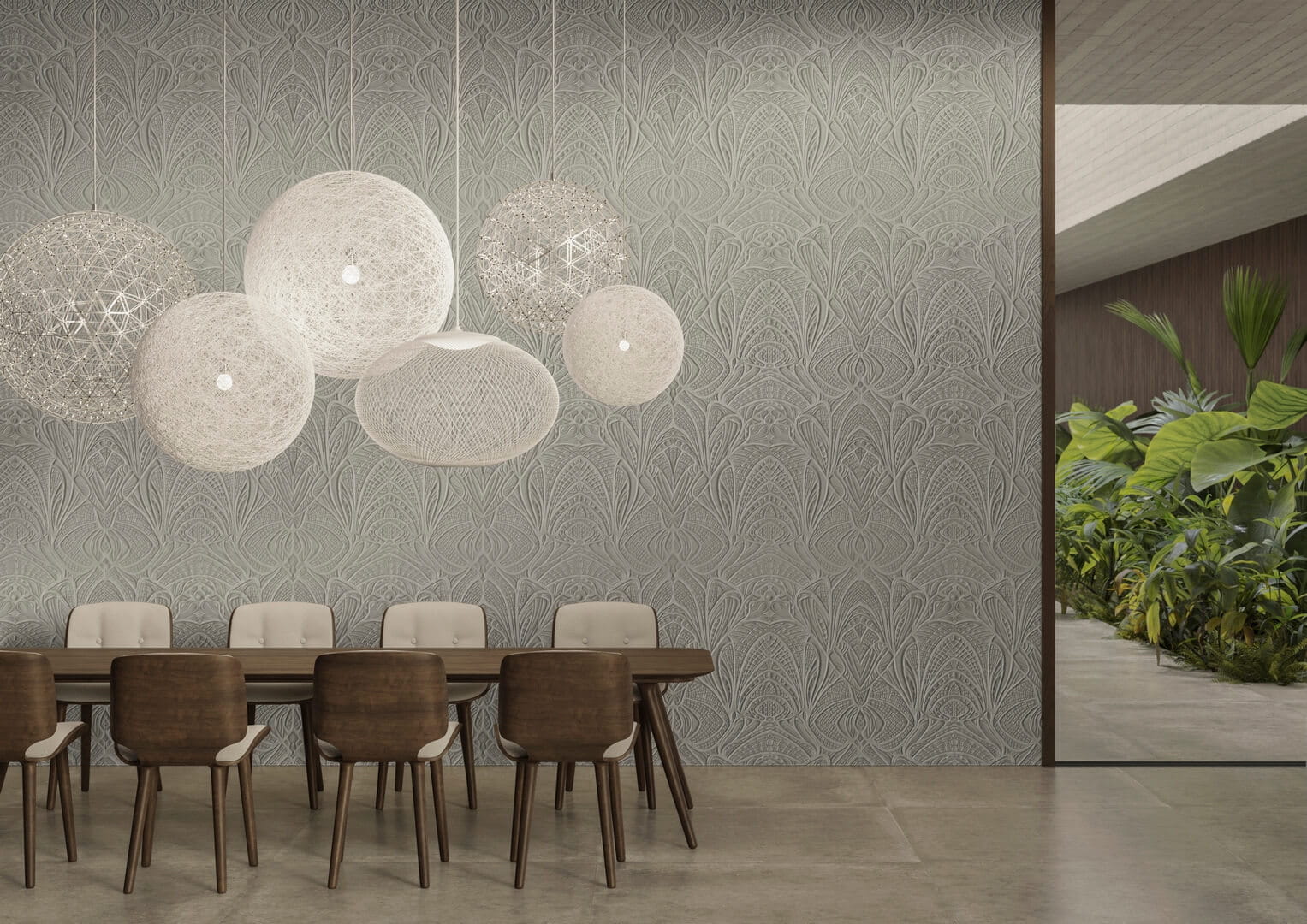 Tapeta tekstylna 3D Arte Moooi Lacy Longlegs MO5030 Green House