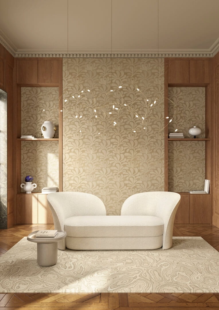 Tapeta naturalna intarsja z forniru Arte Moooi Woodblock Beetle Fern MO5020 Green House