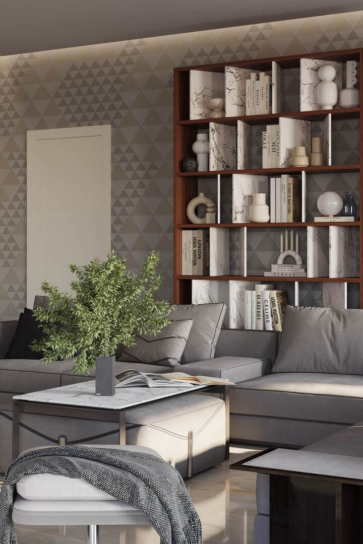 Tapeta tekstylna geometryczna trójkąty Tiffany ME0235 Beatha Meala
