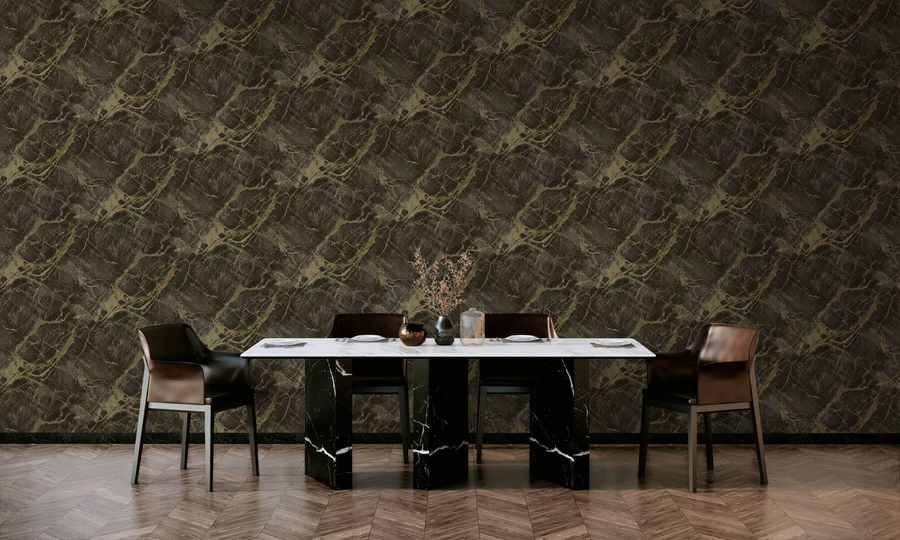 Tapeta marmur  Holden 36280 Portoro Marble Arabesque
