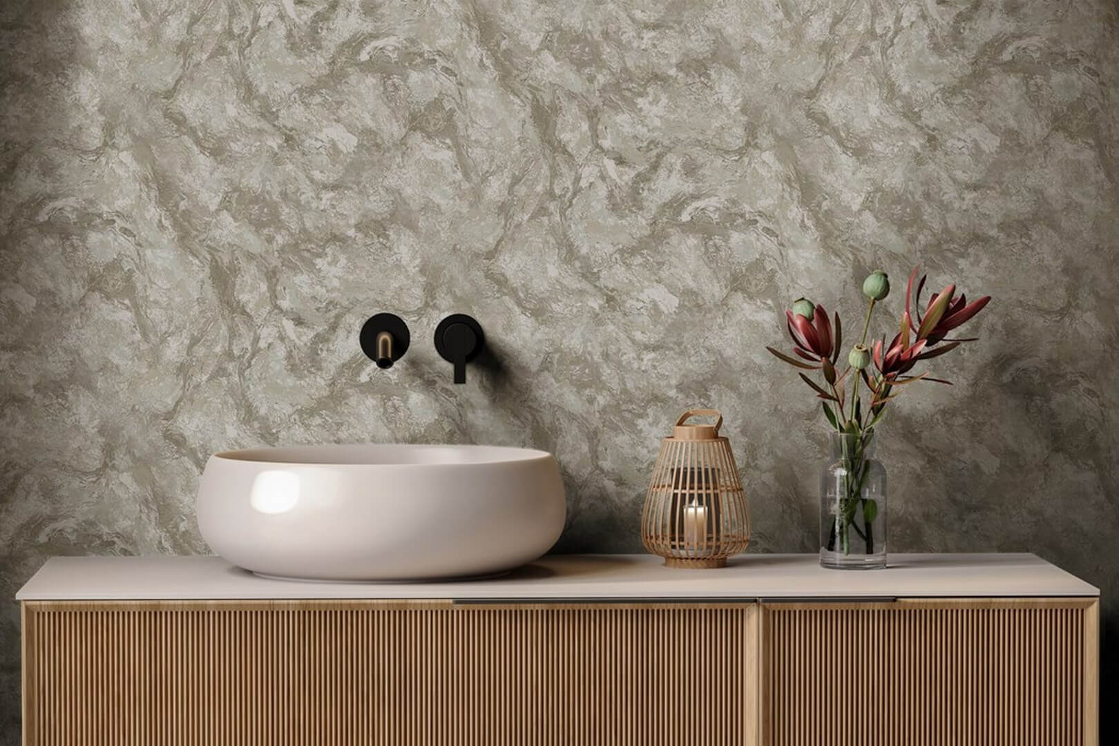 Tapeta imitująca marmur Holden 36292 Levanto Marble Arabesque