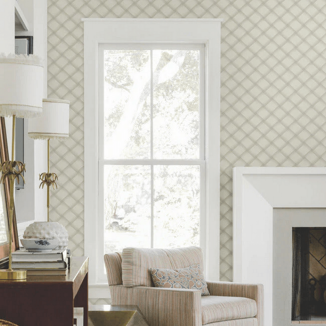 Tapeta z efektem plecionki York Wallcoverings EV3967 Bayside Basket Weave Casual Elegance