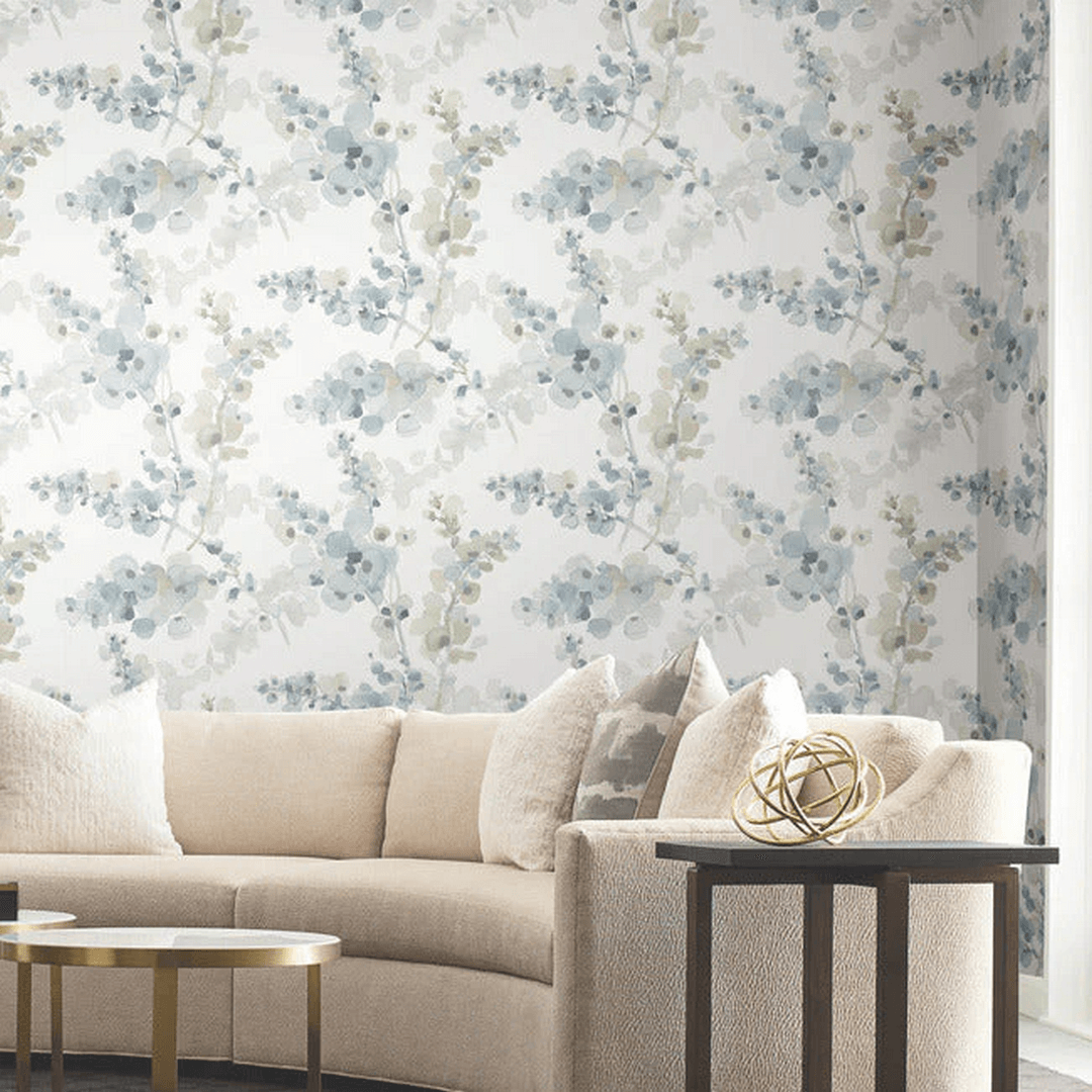 Tapeta akwarelowe kwiaty York Wallcoverings EV3974 Blossom Fling Casual Elegance