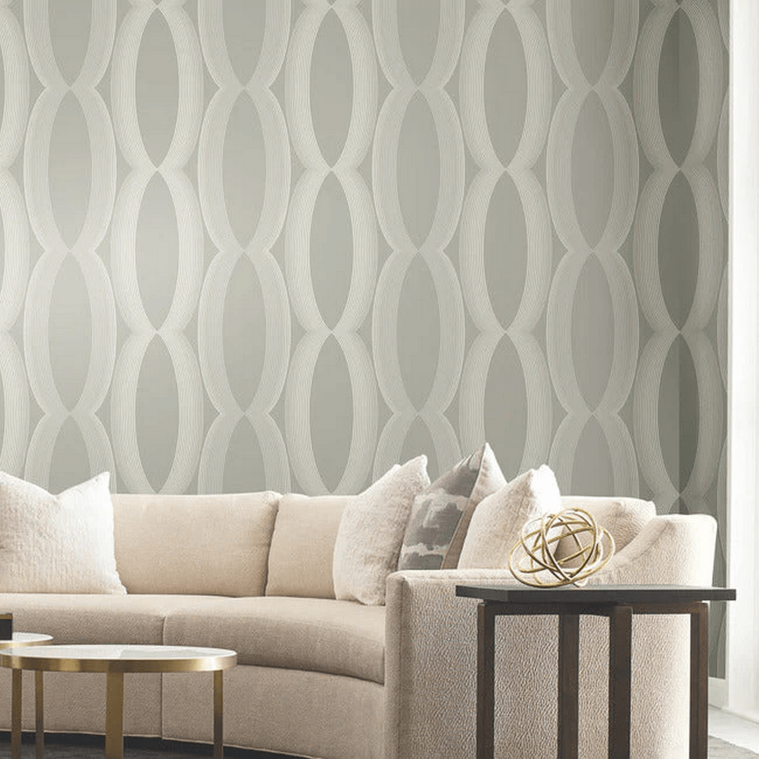 Tapeta geometryczna wzór ogee York Wallcoverings EV3983 Progression Ogee Casual Elegance