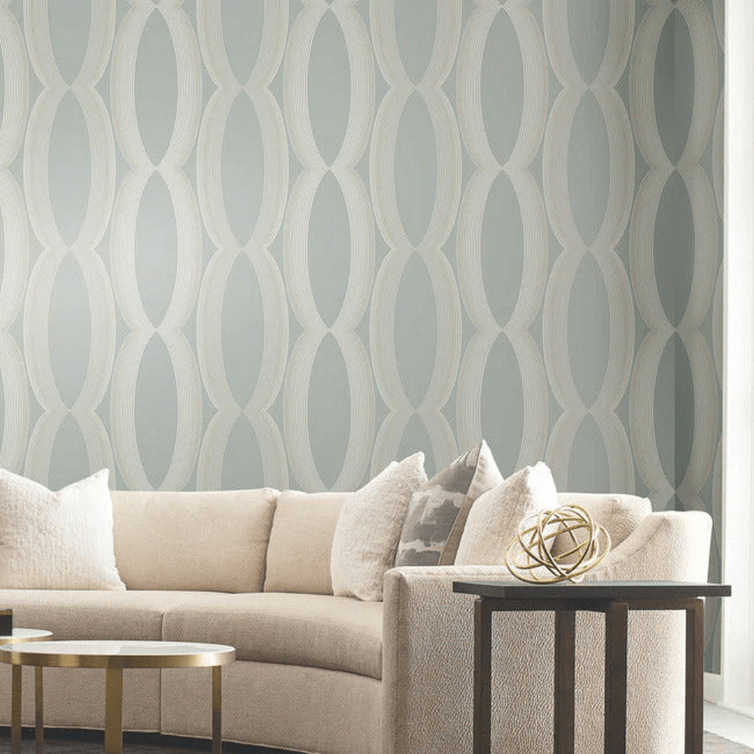 Tapeta geometryczna wzór ogee York Wallcoverings EV3985 Progression Ogee Casual Elegance