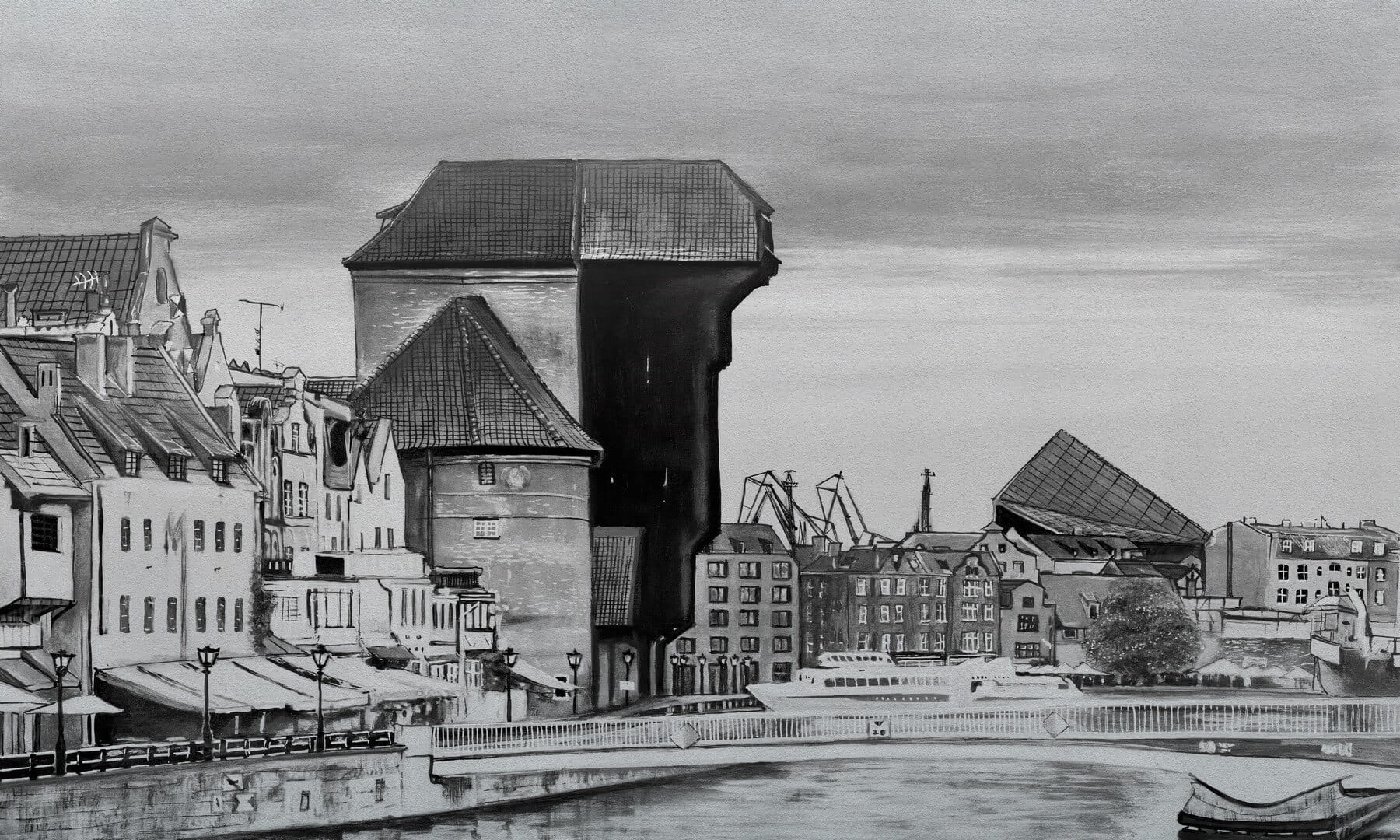Fototapeta miasto Wall Art Crane