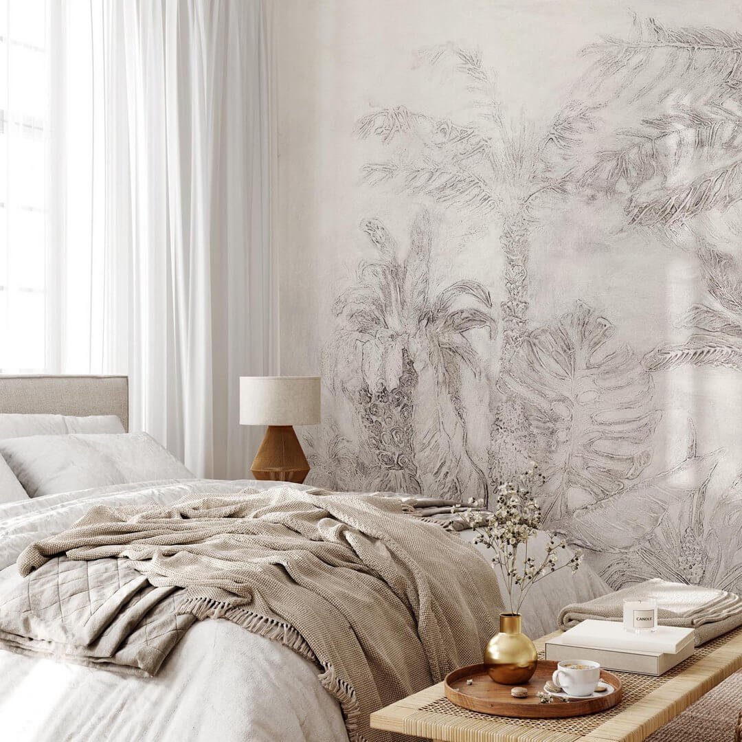 Fototapeta tropikalne liście Wall Art Esotico Beige