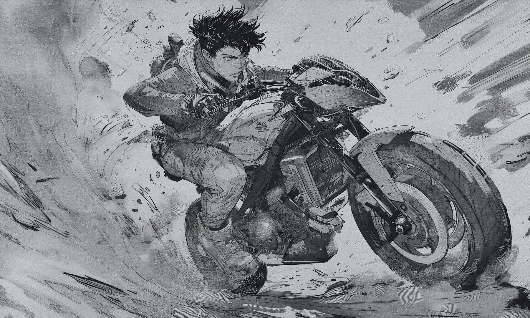 Fototapeta motocyklista anime Wall Art Raida