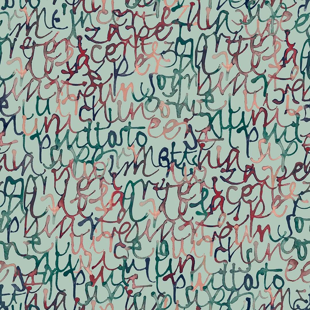 Tapeta akwarelowe napisy Decoprint SO27071 Script Soleado
