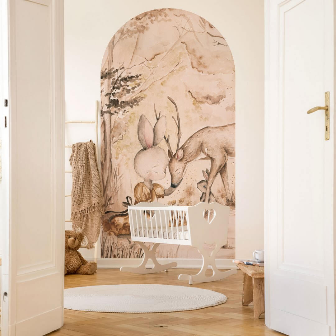 Mural łuk dla dzieci zwierzątka leśne Wall Art Bambi Łuk