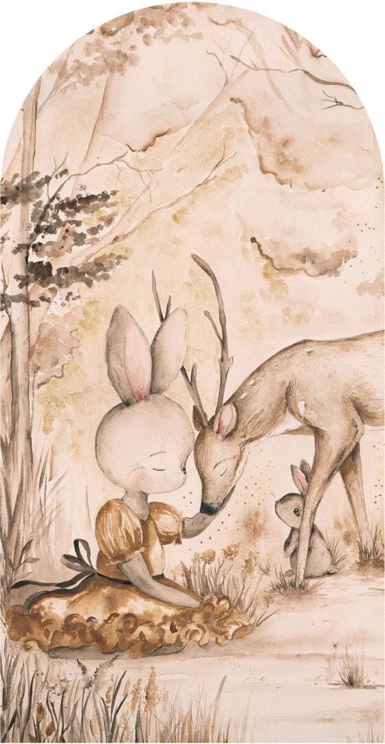 Mural łuk dla dzieci zwierzątka leśne Wall Art Bambi Łuk