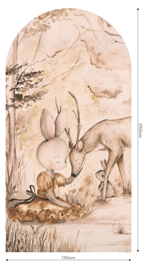 Mural łuk dla dzieci zwierzątka leśne Wall Art Bambi Łuk