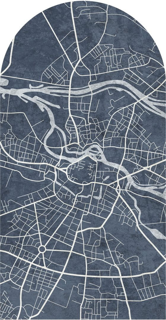 Mural łuk plan miasta Wrocław Wall Art Breslau Blue Łuk