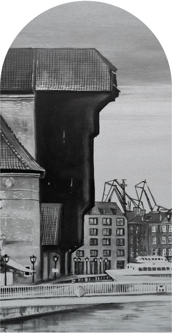 Mural łuk miasto Wall Art Crane Łuk