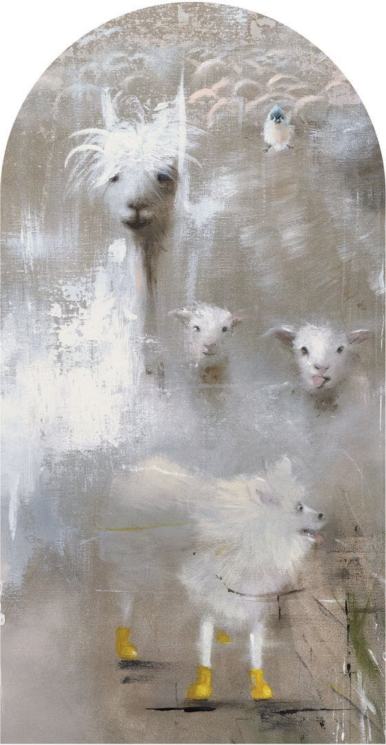 Mural łuk artystyczny ze zwierzętami Wall Art Lana Łuk