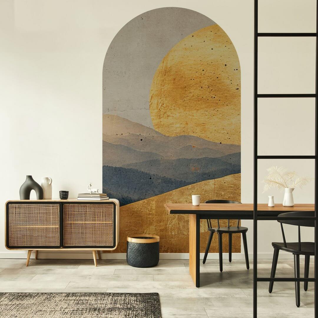 Mural łuk abstrakcyjne fale i słońce Wall Art Oka Łuk