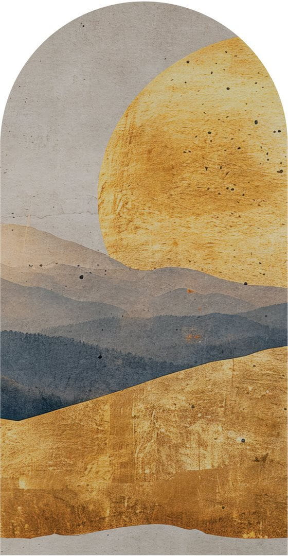 Mural łuk abstrakcyjne fale i słońce Wall Art Oka Łuk