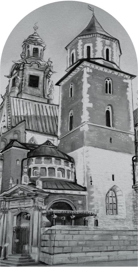 Mural łuk architektura Wawelu Wall Art Wawel Łuk