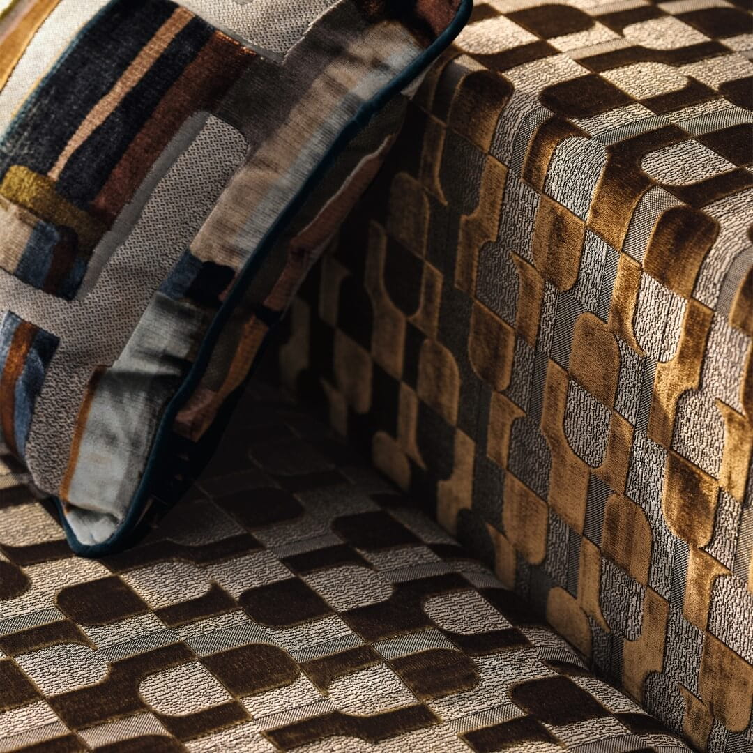 Tkanina z geometrycznym wzorem Black Edition 9158/03 Arkose