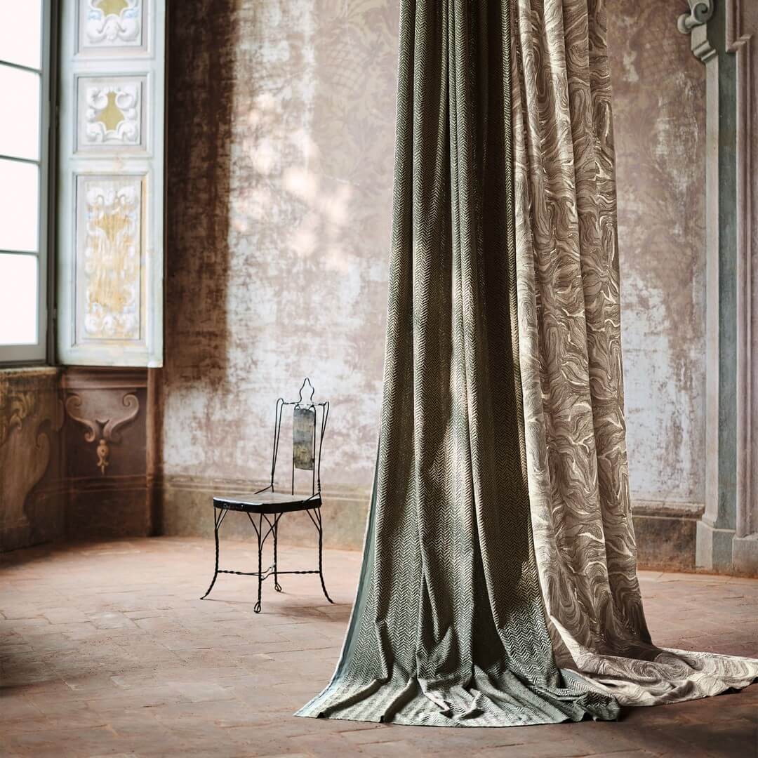 Tkanina haftowane trójwymiarowe fale Black Edition 9146/04 Musona Isoku