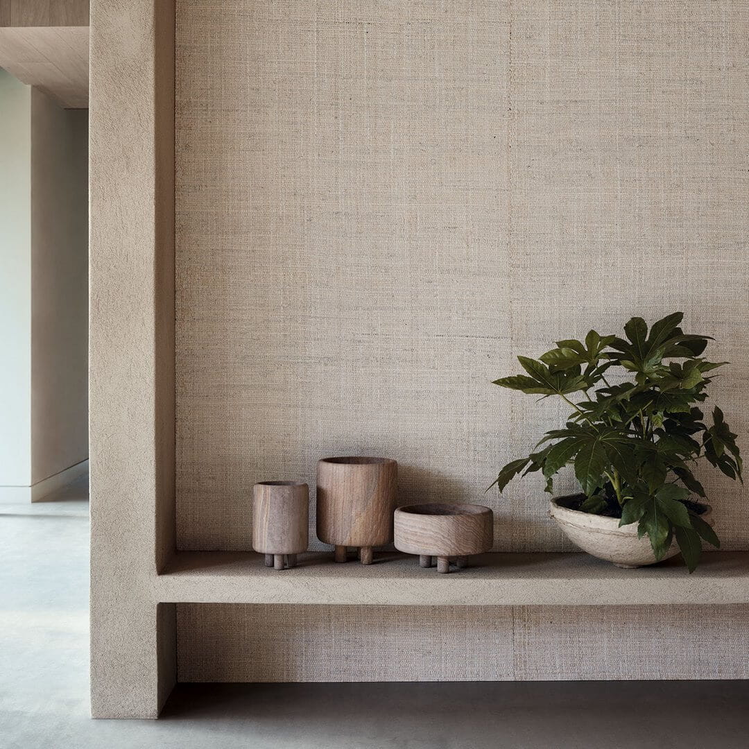 Tapeta włókna rafii i kory bananowej Mark Alexander MW126/01 Banana Bark Collage II