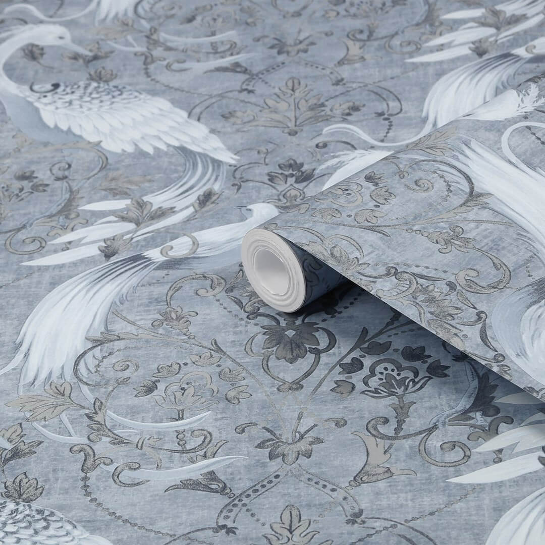 Tapeta ornament i żurawie Laura Ashley 120132 Tregaron Volume III
