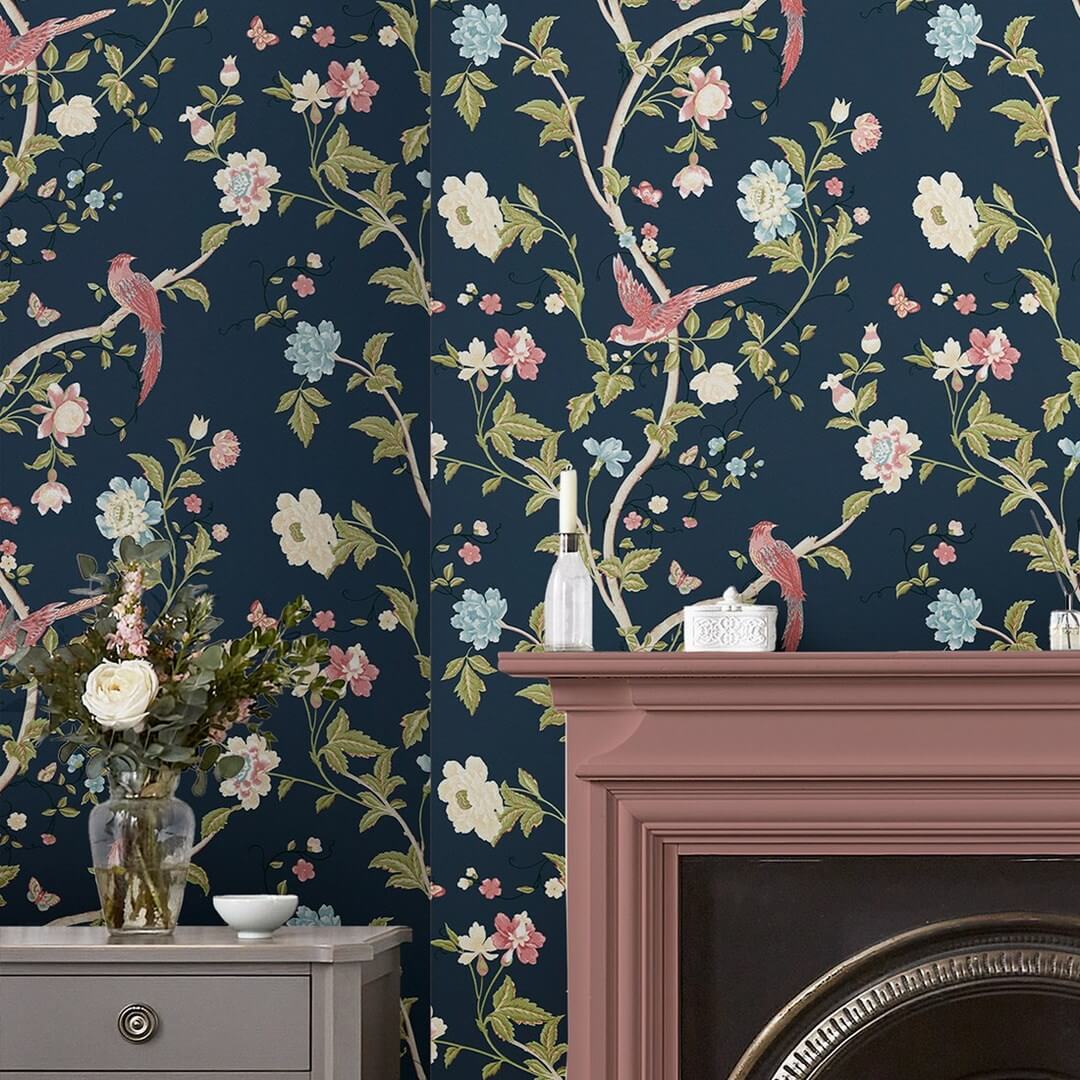 Tapeta botaniczna w stylu chinoiserie Laura Ashley 120134 Summer Palace Volume III
