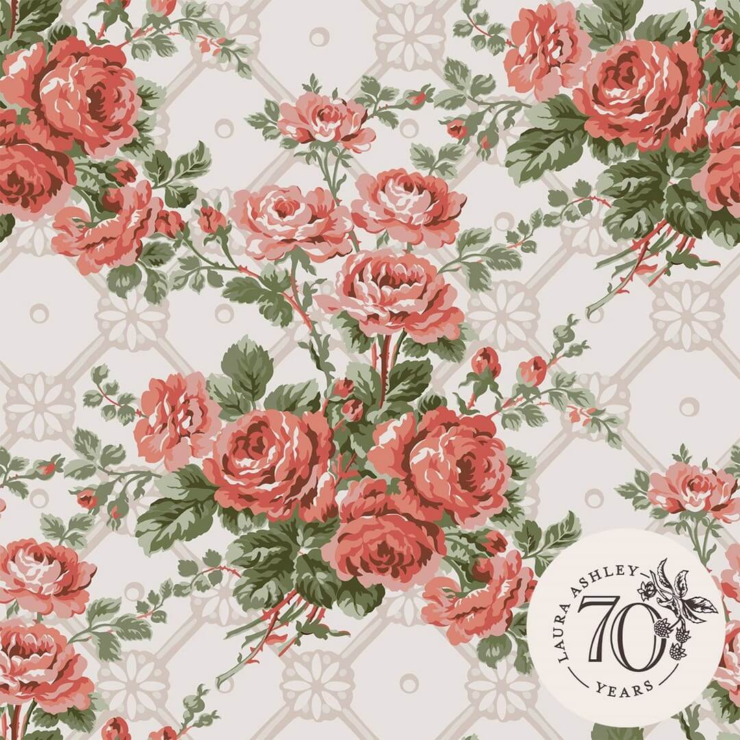 Tapeta róże i kratownica Laura Ashley 121081 Country Roses Volume III