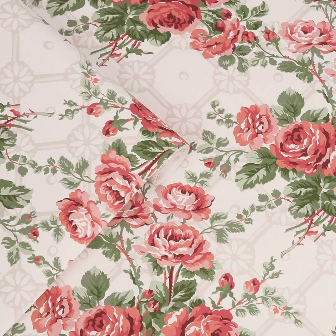 Tapeta róże i kratownica Laura Ashley 121081 Country Roses Volume III
