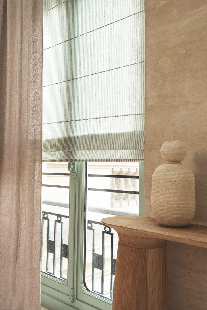 Tkanina w paski Casamance 45250468 Hera Noce De Lin - 298 cm szer.