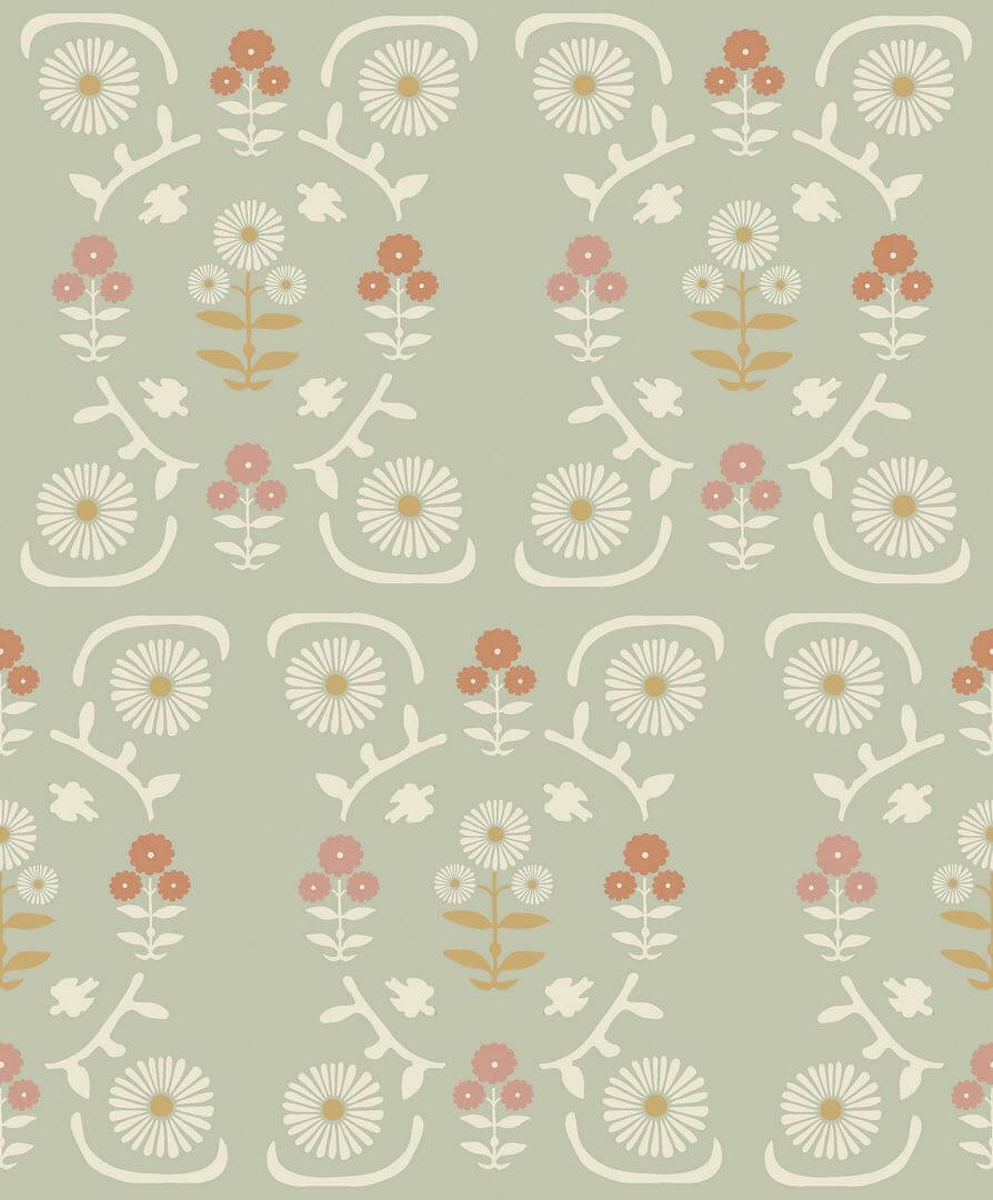 Tapeta roślinna w stylu folk Boras Tapeter 5820 Isolde Nordic Folk