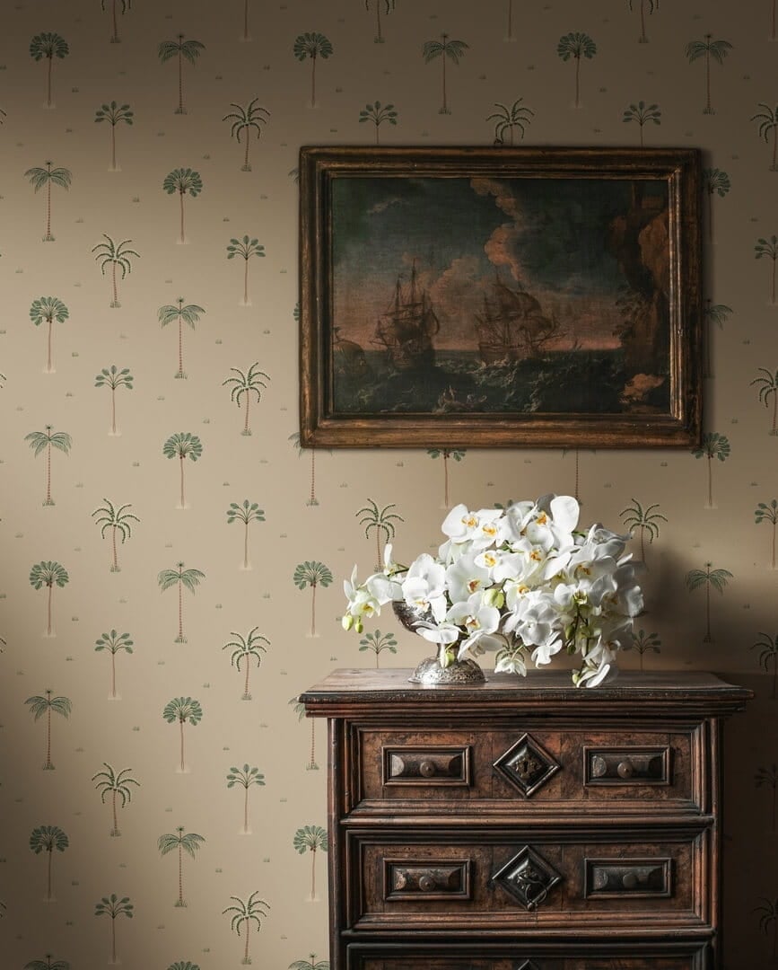 Tapeta palmy Sandberg S10438 Milo Clay Palm Garden