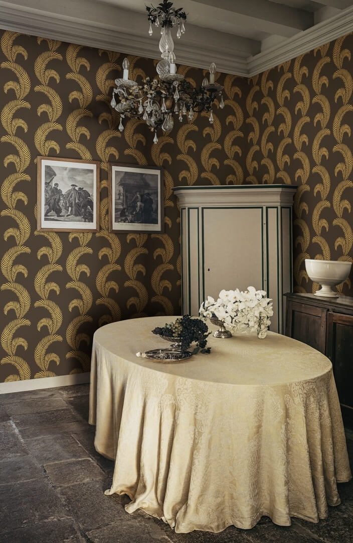 Tapeta graficzne liście palmowe Sandberg S10442 Jasmine Charcoal Palm Garden