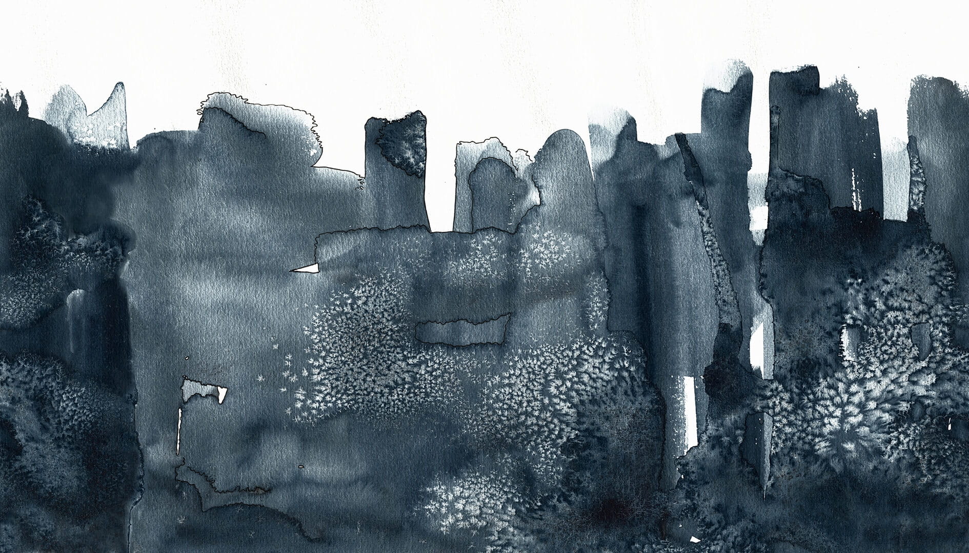 Fototapeta artystyczna akwarela Rebel Walls R20177 Watercolor City Blue Mystic Shades