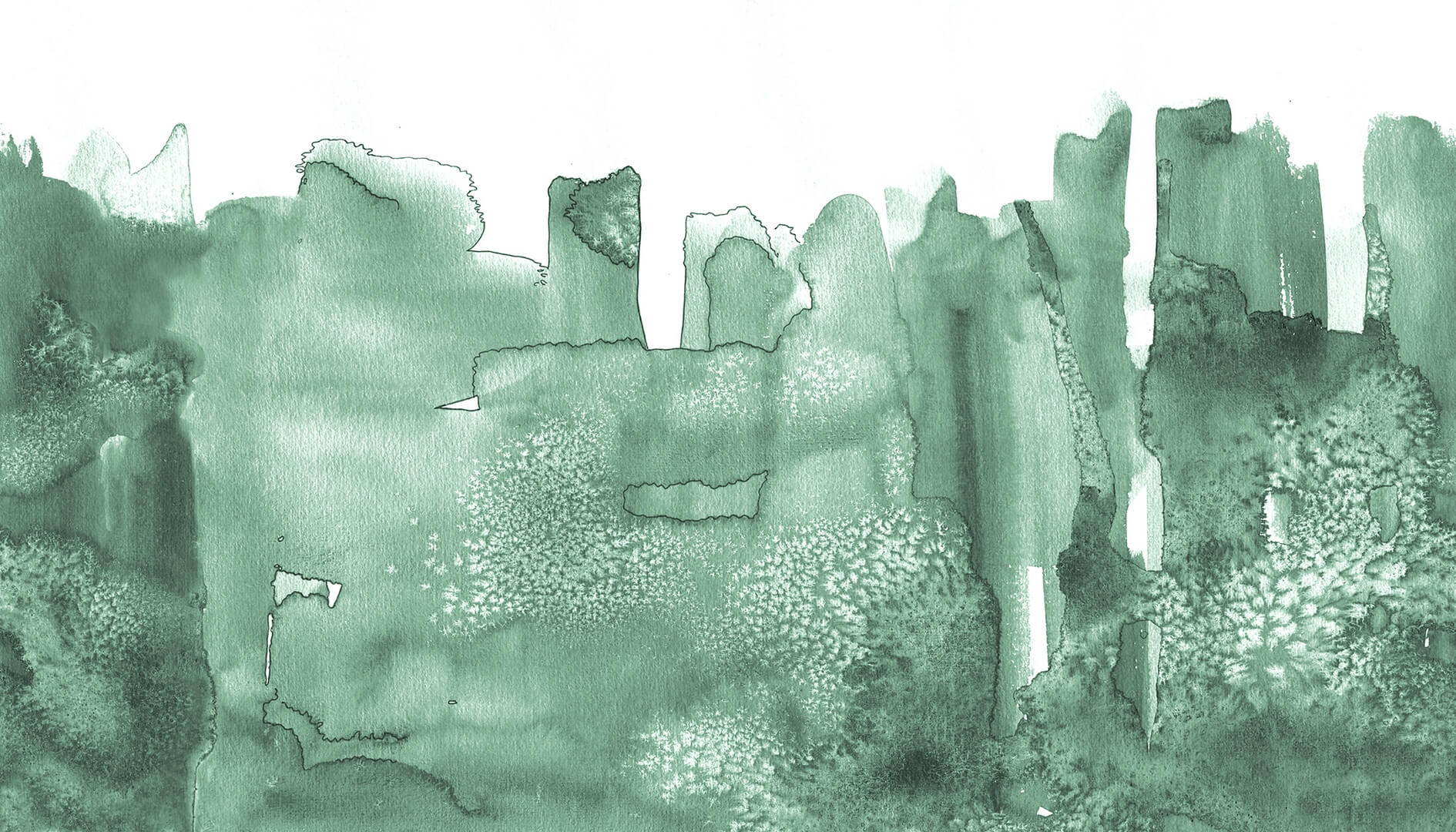 Fototapeta artystyczna akwarela Rebel Walls R20179 Watercolor City Green Mystic Shades