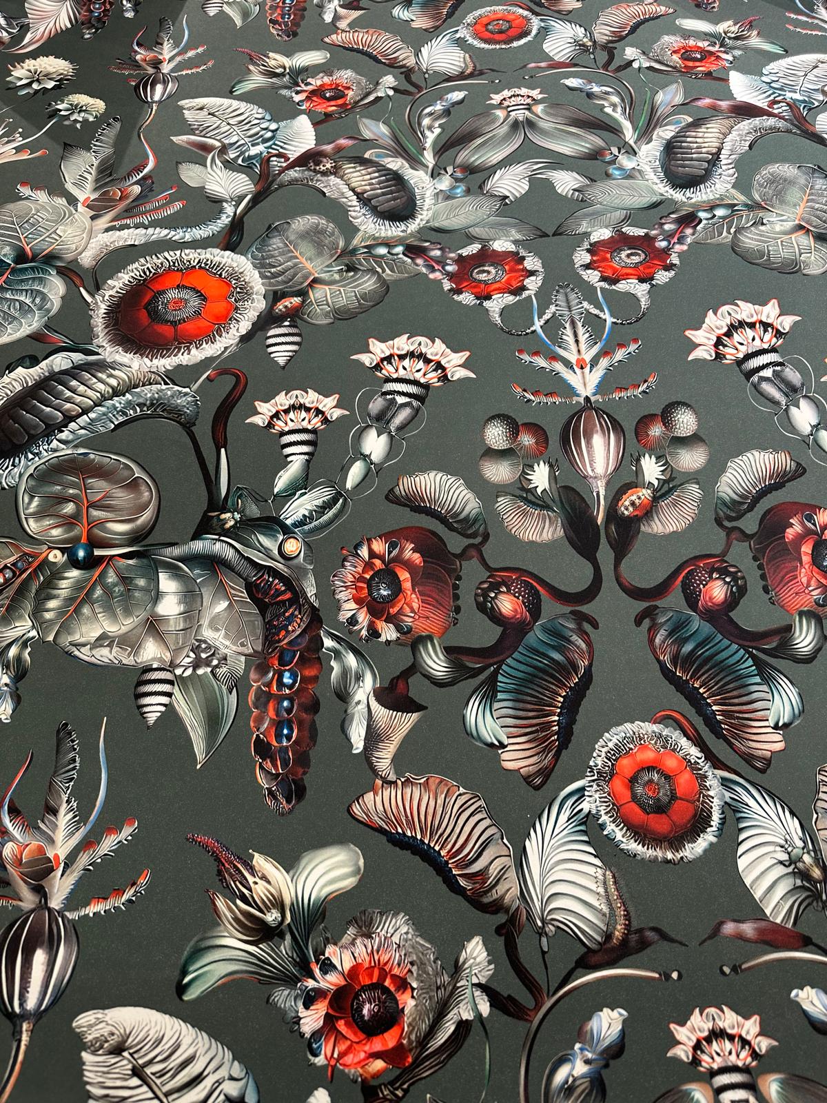 Tapeta tekstylna botaniczna Arte Moooi Coccinella Bella MO5001 Green House