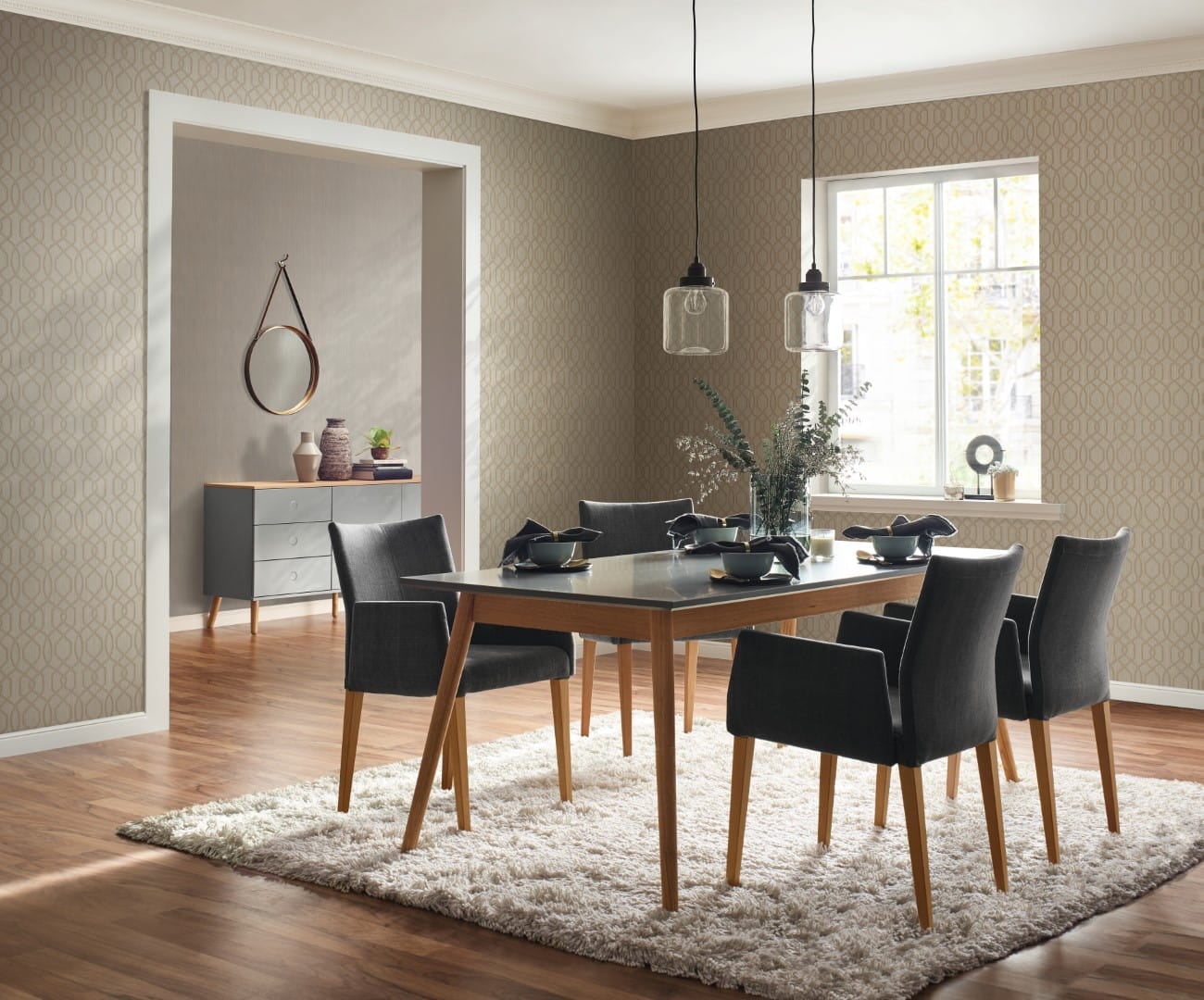1 szt / 24H Tapeta kratownica Rasch 420715 Saphira