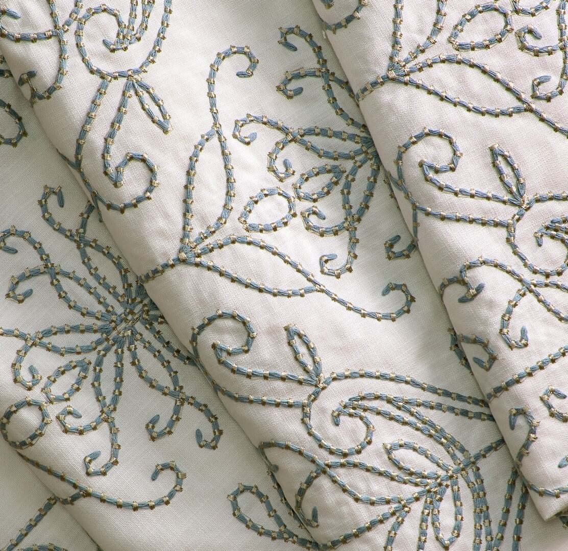 Tkanina haftowany ornament Harlequin 134069 Java Linen Idyllic