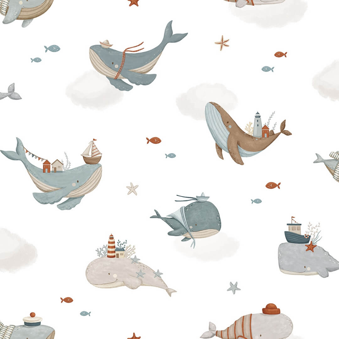 Tapeta wieloryby Lilipinso H0775 Whales At Sea