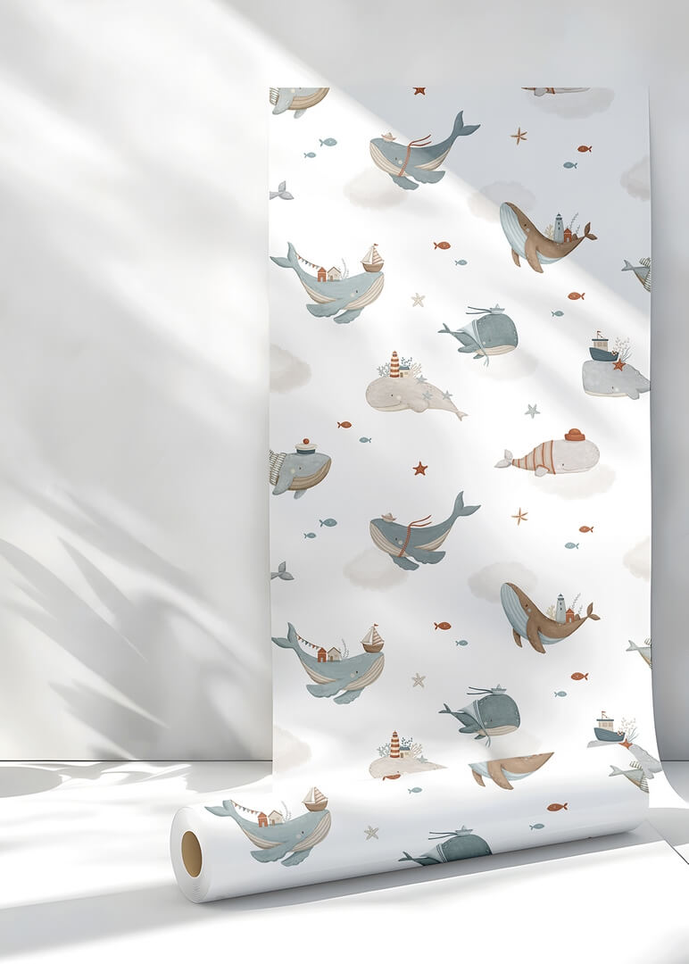 Tapeta wieloryby Lilipinso H0775 Whales At Sea