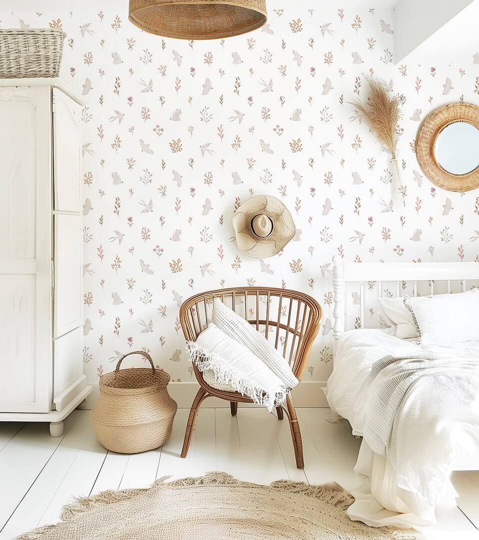 Tapeta jaskółki i kwiatki Lilipinso H0796 Swallows And Flowers