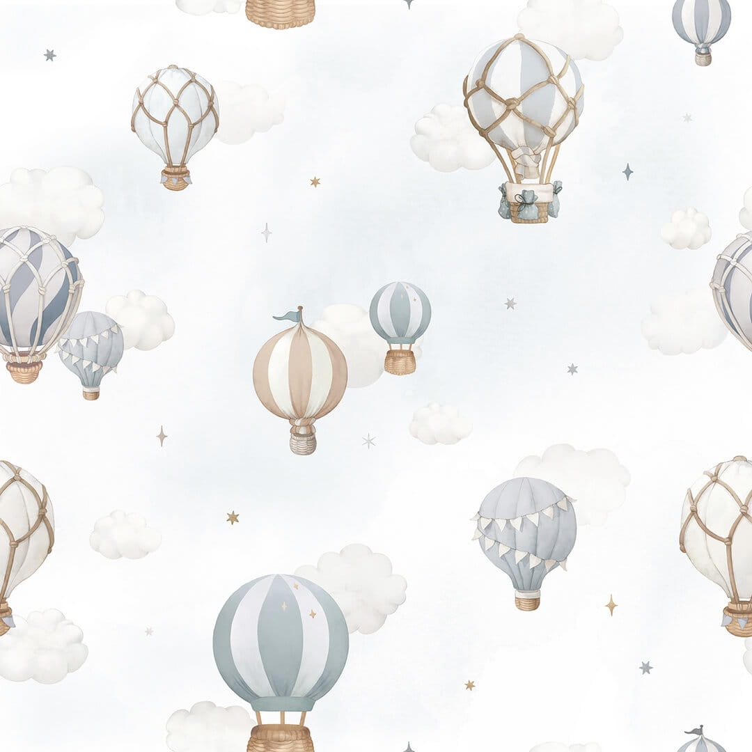 Tapeta balony i chmury Lilipinso H0802 Blue Hot-Air Balloons