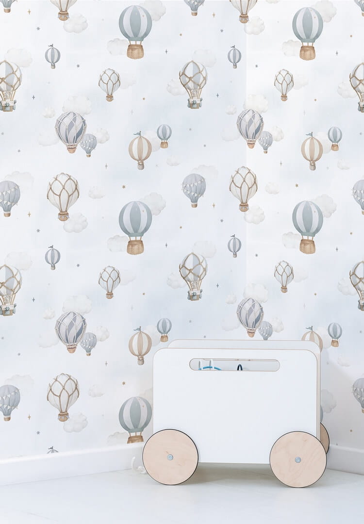 Tapeta balony i chmury Lilipinso H0802 Blue Hot-Air Balloons