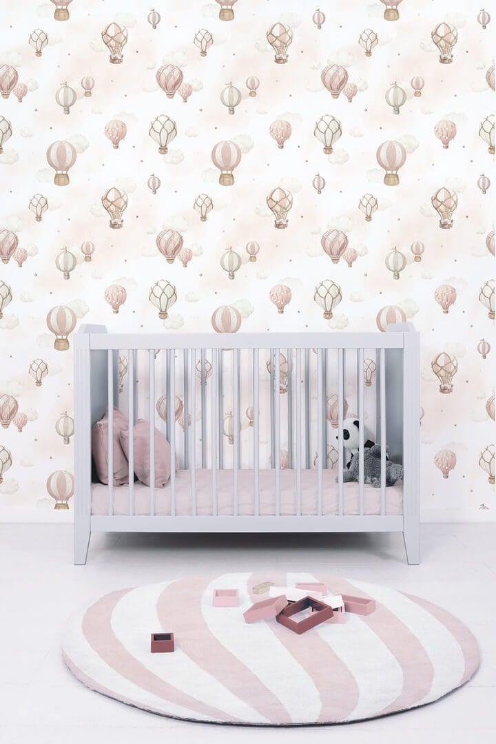 Tapeta balony i chmury Lilipinso H0803 Pink Hot-Air Balloons