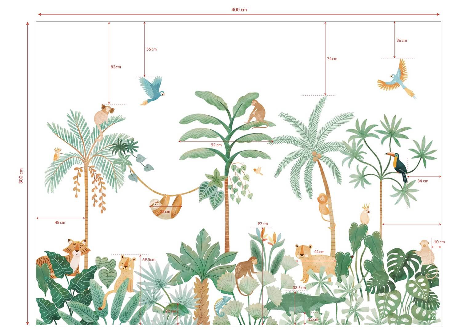 Mural dżungla Lilipinso H0797 Jungle Animals
