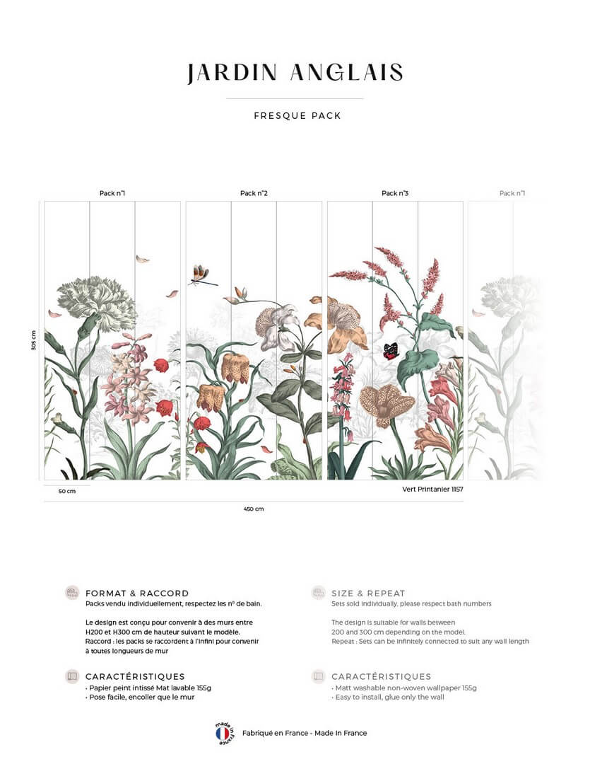 Mural polne kwiaty PaperMint Jardin Anglais 1157