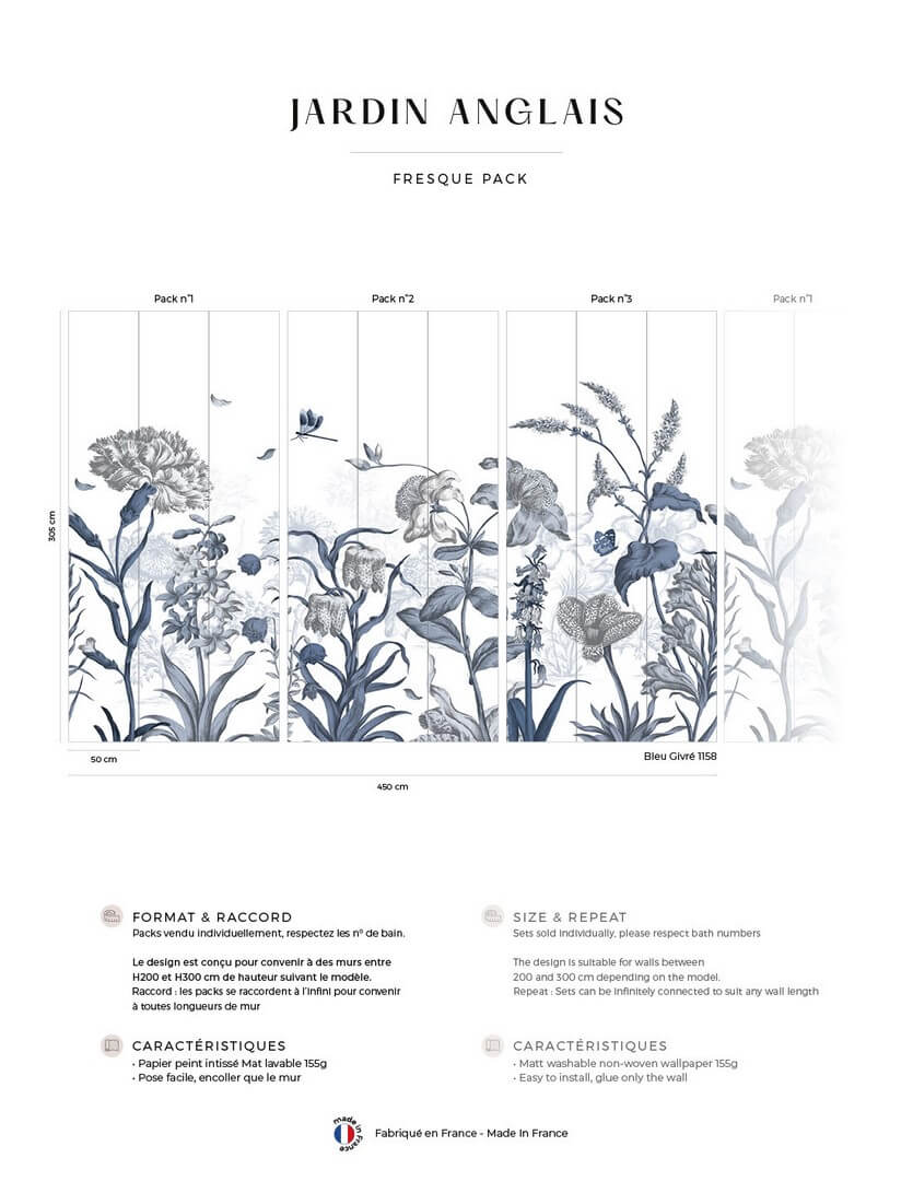 Mural polne kwiaty PaperMint Jardin Anglais 1158