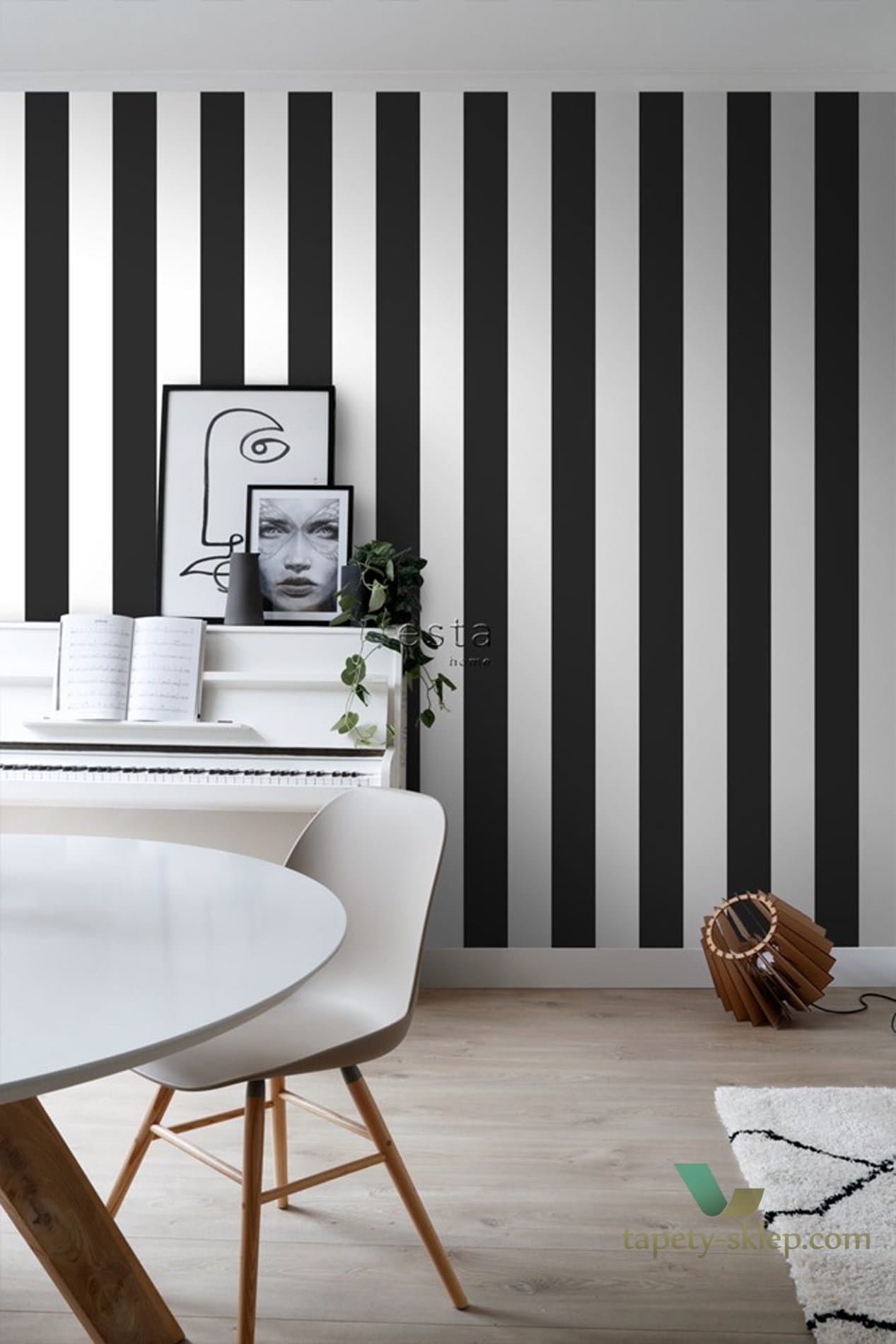 1 szt / 24H Tapeta pasy Esta 139111 Black and White