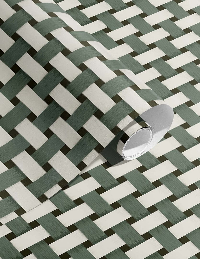 Tapeta geometryczna plecionka Papermint Bauhaus 1121 Vert de Gris Classics