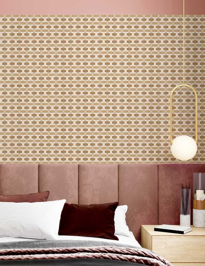 Tapeta geometryczna plecionka Papermint Bauhaus 1123 Caramel Classics